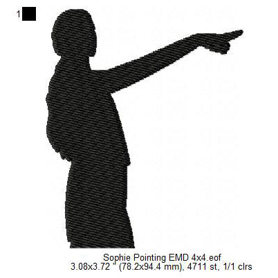 Sophie Cunningham Pointing You USA NBA Basketball Player Silhouette Machine Embroidery Digitized Design Files