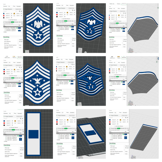US Air Force USAF Senior Enlisted Advisor NGB, Senior Enlisted Advisor Chairman, WO1 Warrant Officer Insignia Emblem 3D STL Files 3D Printing Using 3D Printer