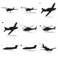 Cessna 172 Skyhawk, T-6 Texan, Th-73 Thrasher, T-54 Marlin US Navy Aircrafts Silhouette Set Machine Embroidery Digitized Design Files
