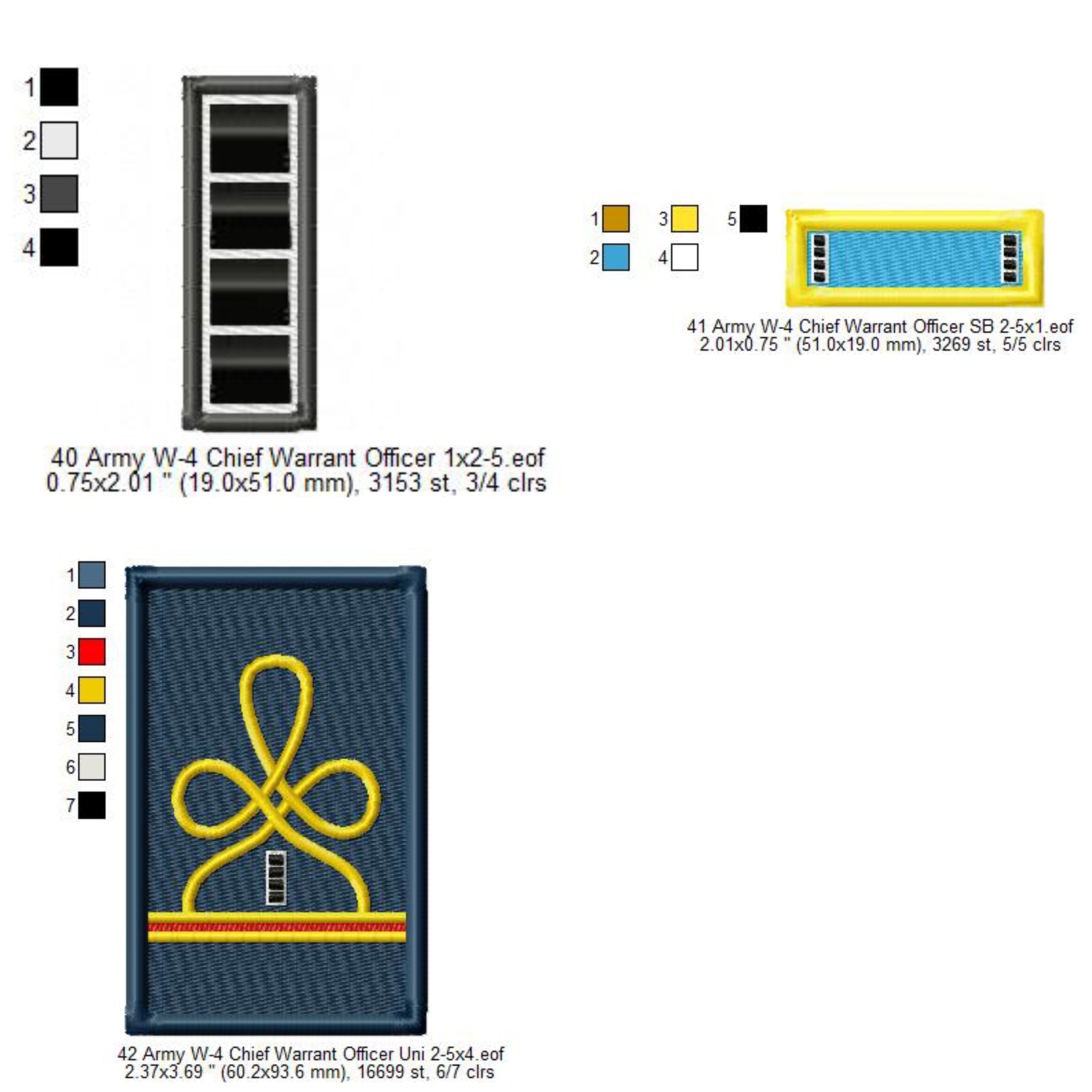 US Army W-4 Chief Warrant Officer Mess Uniform Insignia Symbols Emblem ...