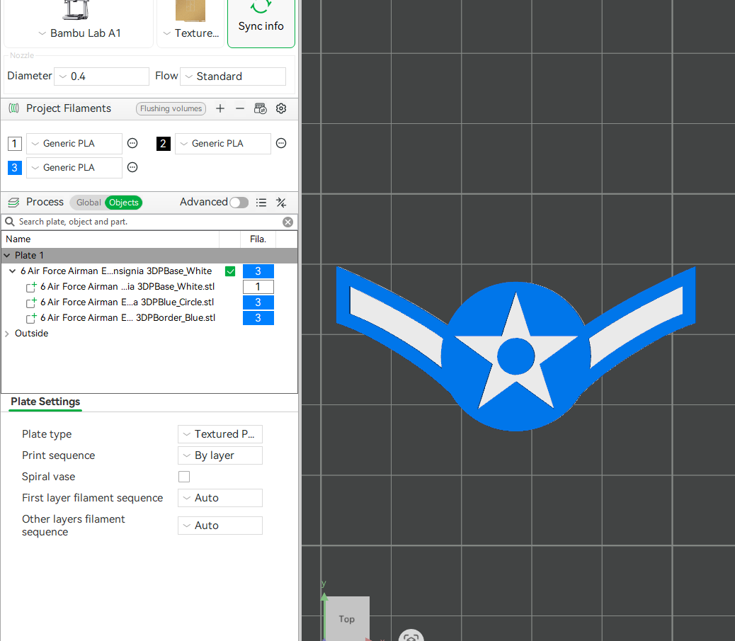 Air Force Airman E-2 Insignia Symbols 3D STL Files For 3D Printing Using 3D Printer Machines