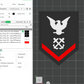 US Navy Petty Officer 3rd Class Insignia Symbols 3D STL Files For 3D Printing Using 3D Printer Machines