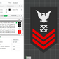 US Navy Petty Officer 1st Class Insignia Symbols 3D STL Files For 3D Printing Using 3D Printer Machines