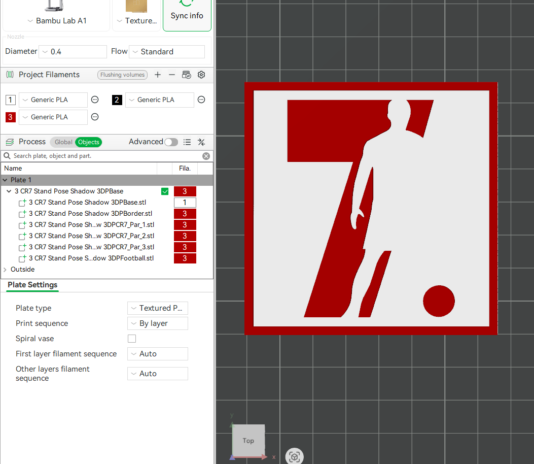 Cristiano Ronaldo CR7 Stand Pose Free Kick Penalty Silhouette 3D STL Files For 3D Printing Using 3D Printer Machines
