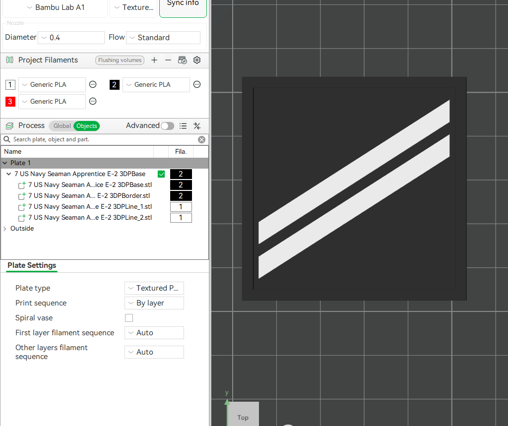 US Navy Insignia Seaman Apprentice E-2 Symbols 3D STL Files For 3D Printing Using 3D Printer Machines