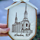 Lindon Utah LDS Temple Outline Machine Embroidery Digitized Design Files