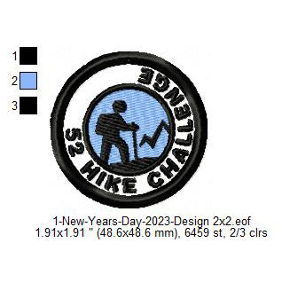 52 Hike Challenge Merit Badge Machine Embroidery Digitized Design Files