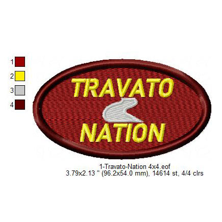 Travato Nation Logo Patch Machine Embroidery Digitized Design Files