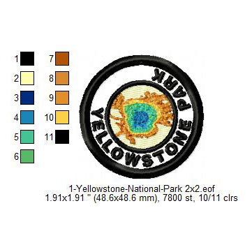 Yellowstone National Park Merit Badge Machine Embroidery Digitized Design Files