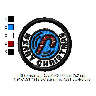 Merry Christmas Tree Ornaments Merit Badge Machine Embroidery Digitized Design Files