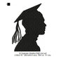 Graduation Ceremony Student Silhouette Machine Embroidery Digitized Design Files