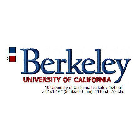 University of California Berkeley Logo Machine Embroidery Digitized Design Files
