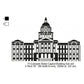 Colorado State Capitol Building Silhouette Machine Embroidery Digitized Design Files
