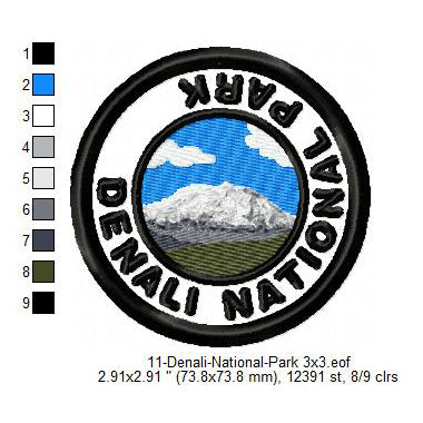 Denali National Park Merit Badge Machine Embroidery Digitized Design Files