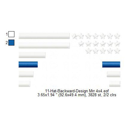 Thin Blue Line Flag Hat Backward Machine Embroidery Digitized Design Files
