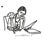 Banker Line Art Machine Embroidery Digitized Design Files