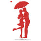 Romantic Couple With Umbrella Silhouette Valentines Day Machine Embroidery Digitized Design Files