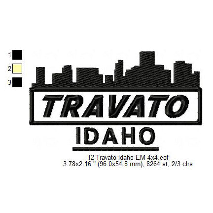 Travato Idaho State Designs Machine Embroidery Digitized Design Files