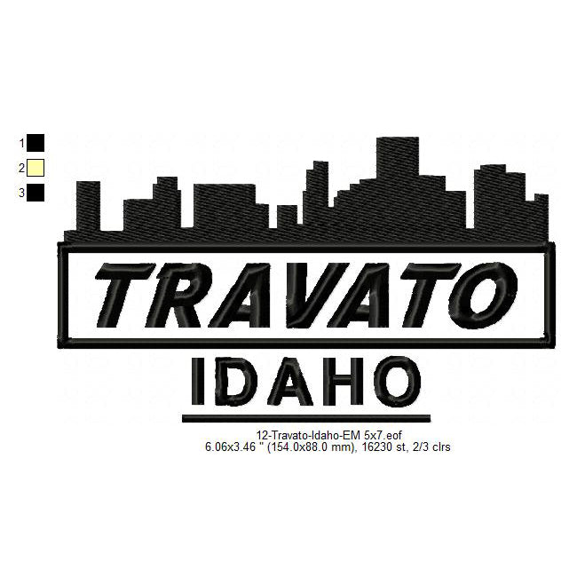 Travato Idaho State Designs Machine Embroidery Digitized Design Files