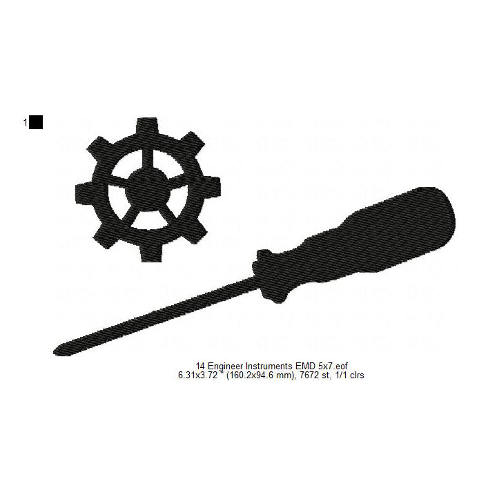 Mechanic Engineering Instruments Tools Machine Embroidery Digitized De ...