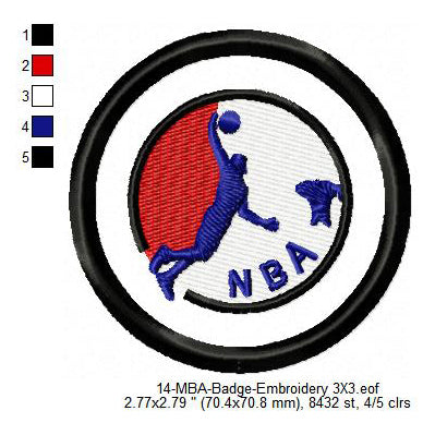 NBA Merit Adulting Badge Machine Embroidery Digitized Design Files