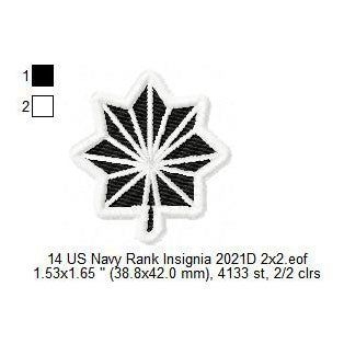 US Navy Rank Lieutenant Commander LCDR Insignia Patch Machine Embroidery Digitized Design Files
