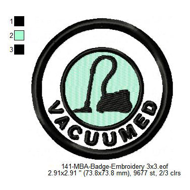 Vacuumed Silhouette Merit Adulting Badge Machine Embroidery Digitized Design Files