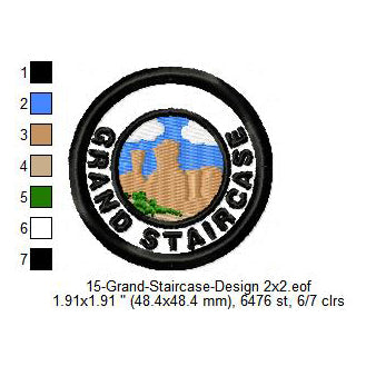 Grand Staircase State National Park Merit Adulting Badge Machine Embroidery Digitized Design Files