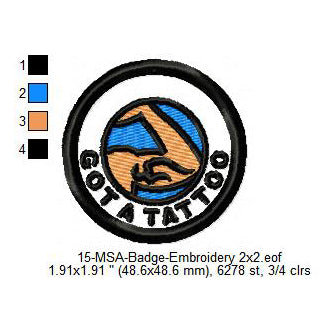 Got A Tattoo Mormon Merit Adulting Badge Machine Embroidery Digitized Design Files