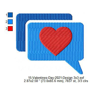 Message Love Emoji Valentines Day Machine Embroidery Digitized Design Files
