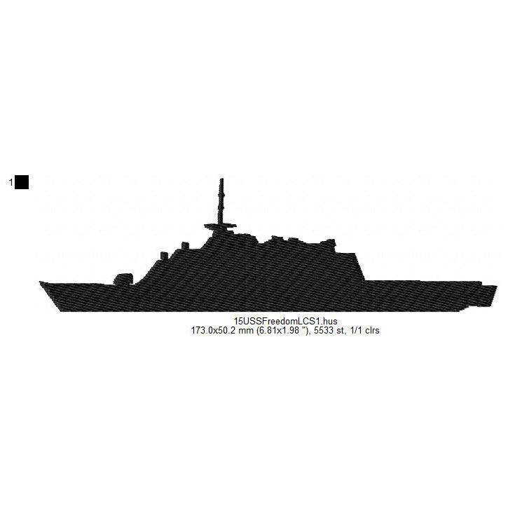 USS Freedom LCS-1 Silhouette Machine Embroidery Digitized Design Files