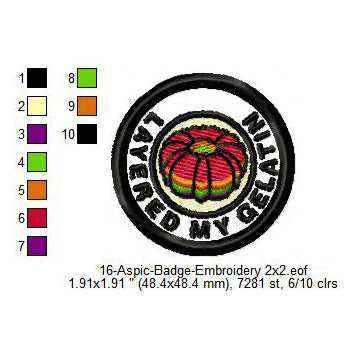 Layered My Gelatin Aspic Merit Adulting Badge Machine Embroidery Digitized Design Files