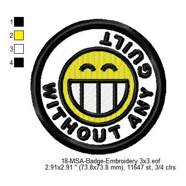 Without Any Guilt Mormon Merit Adulting Badge Machine Embroidery Digitized Design Files