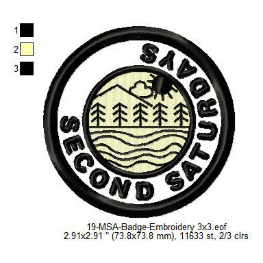 Second Saturdays Mormon Merit Adulting Badge Machine Embroidery Digitized Design Files