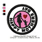 Happy Mothers Day Silhouette Merit Badge Machine Embroidery Digitized Design Files