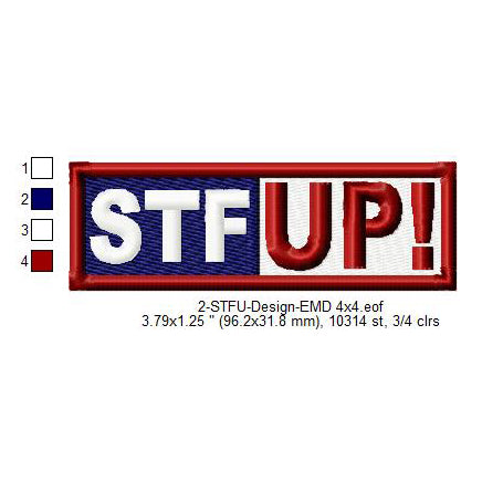 STF UP Machine Embroidery Digitized Design Files | Dst | Exp | Hus | VP3