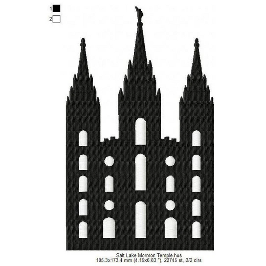 Salt Lake City LDS Temple Machine Embroidery Digitized Design Files