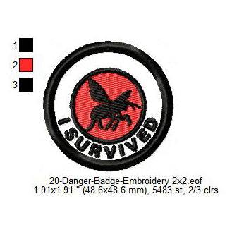 I Survived Bee Merit Adulting Badge Machine Embroidery Digitized Design Files