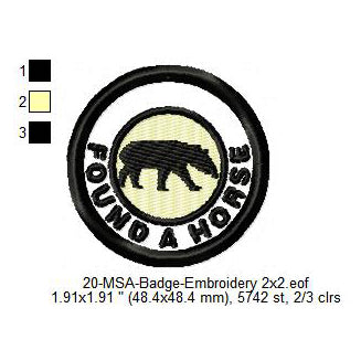 Found A Horse Mormon Merit Adulting Badge Machine Embroidery Digitized Design Files