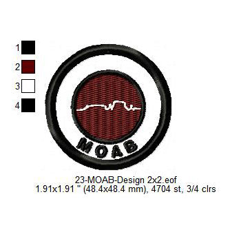 MOAB National Park Merit Adulting Badge Machine Embroidery Digitized Design Files