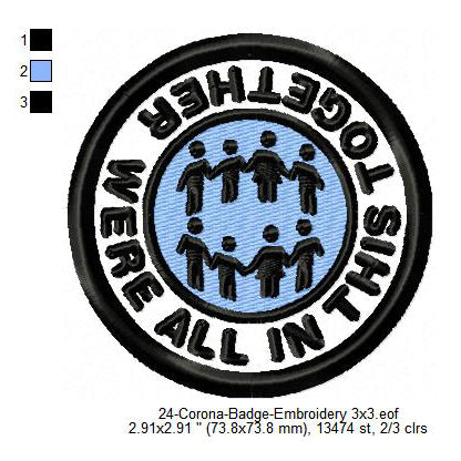 Were All In This Together Merit Badge Machine Embroidery Digitized Design Files
