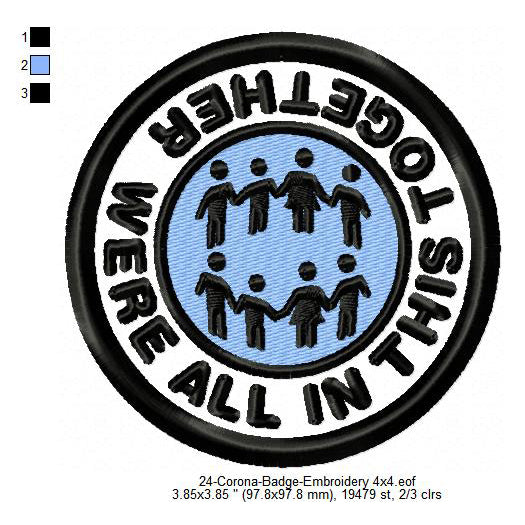 Were All In This Together Merit Badge Machine Embroidery Digitized Design Files