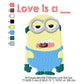 Despicable Me Minions Love Valentines Day Machine Embroidery Digitized Design Files