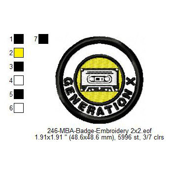 Generation X 1965 to 1980 Merit Adulting Badge Machine Embroidery Digitized Design Files