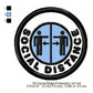 Social Distance Corona Awareness Merit Badge Machine Embroidery Digitized Design Files