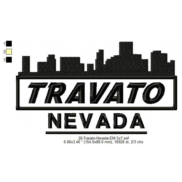 Travato Nevada State Designs Machine Embroidery Digitized Design Files