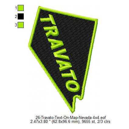 Travato Nevada State Map Designs Machine Embroidery Digitized Design Files