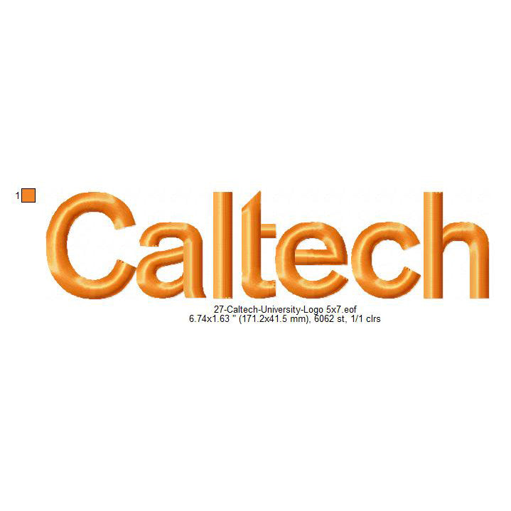 Caltech University Logo Machine Embroidery Digitized Design Files