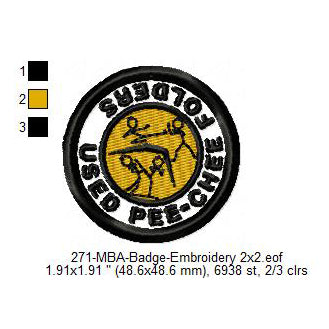 Used Pee-Chee Folders Merit Adulting Badge Machine Embroidery Digitized Design Files