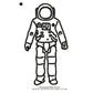 Astronaut Line Art Machine Embroidery Digitized Design Files